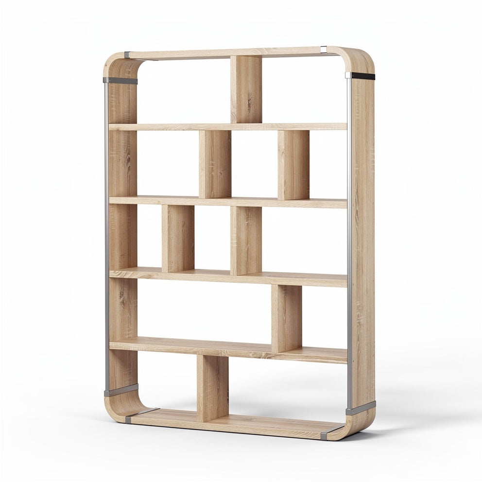 **Technische titel in het Nederlands: Modern houten boekenrek met open vakken**
